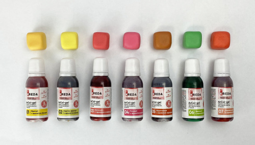 AROMACOLOR Set of gel water-soluble aroma food colorants, 7pcs*20ml
