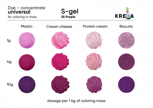 Purple, S-gel, water-soluble concentrate for food dye