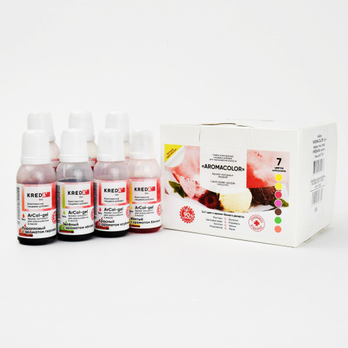 AROMACOLOR Set of gel water-soluble aroma food colorants, 7pcs*20ml