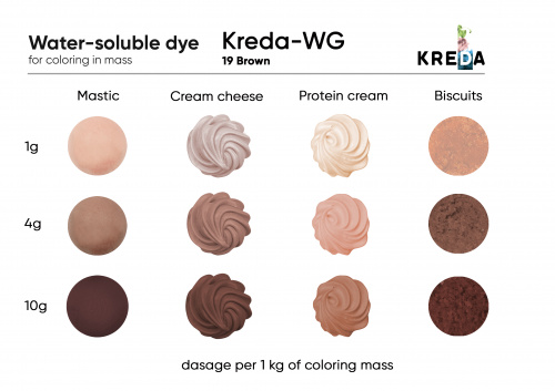 Brown, Kreda-WG, water-soluble food dye