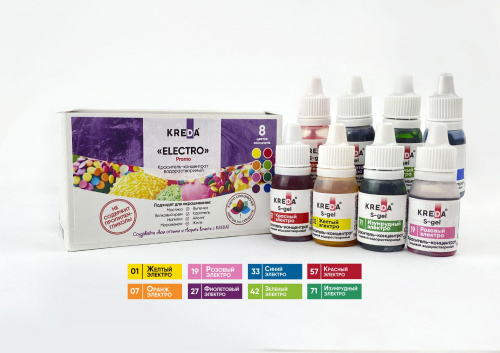 ELECTRO promo Set of gel water-soluble food concentrates with electro effect, 8pcs*10ml