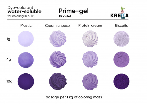 Violet, Prime-gel, water-soluble food dye