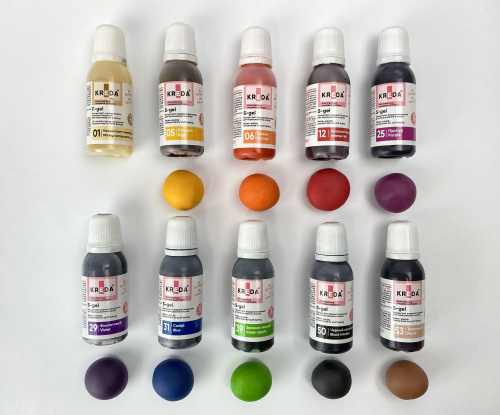 STANDART MIX multi-color Set of gel water-soluble food concentrates, 9pcs*20ml + mixing component concentrate 20ml