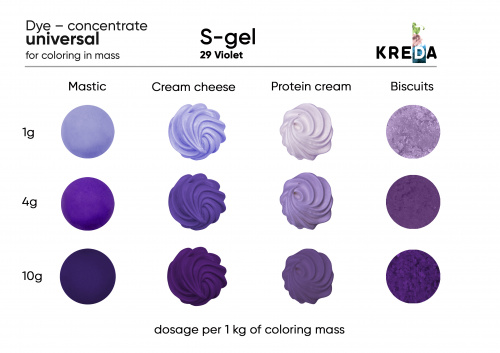 Violet, S-gel, water-soluble concentrate for food dye